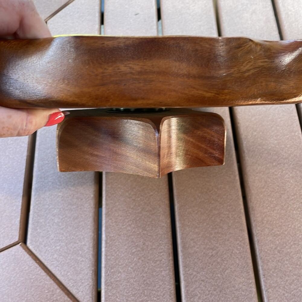 Mid-Century Modern Wood Lazy Susan Serving Storage Station - Picture 3 of 3